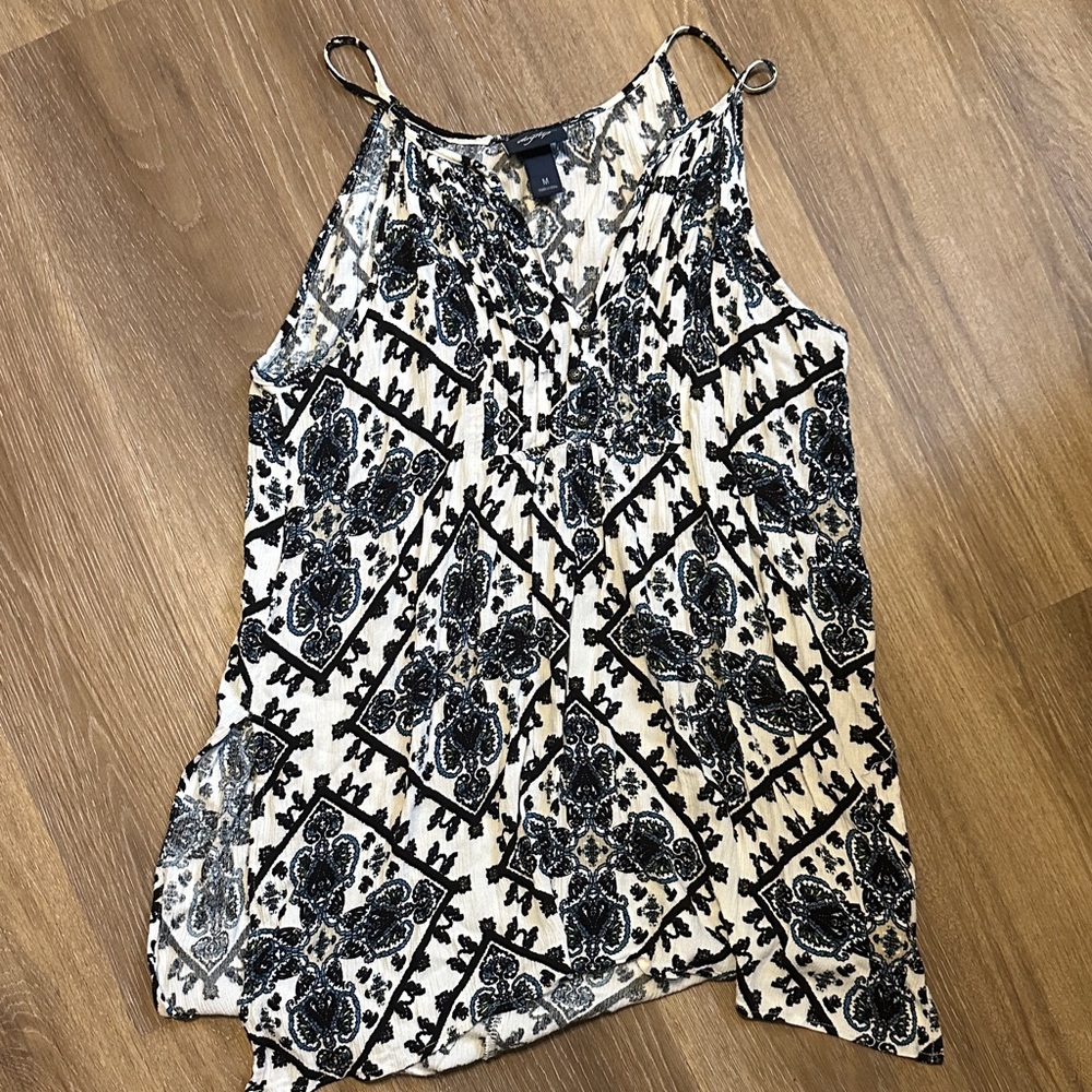 Daytrip Black and Cream Patterned Camisole